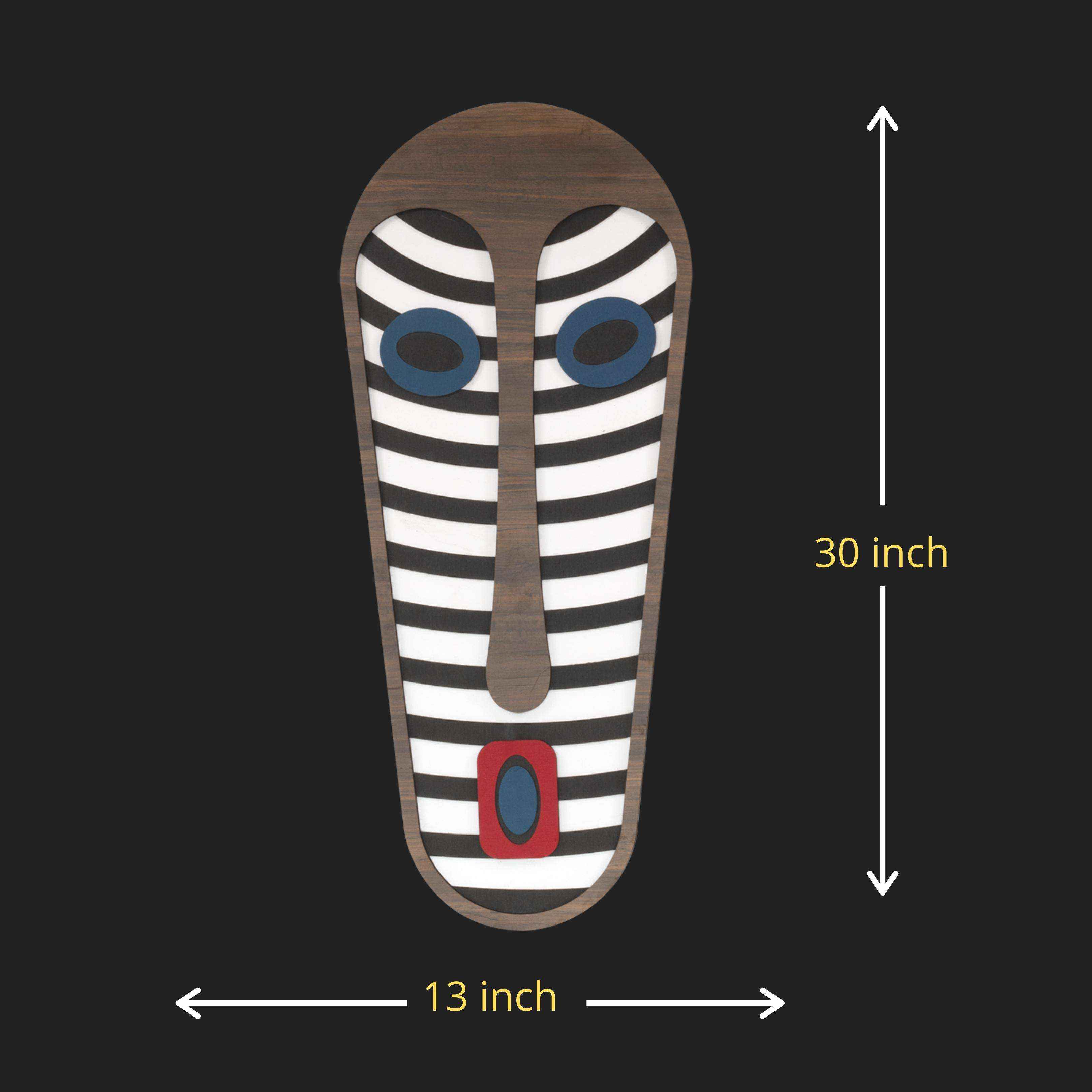 African Striped Face Mask Wall Decor