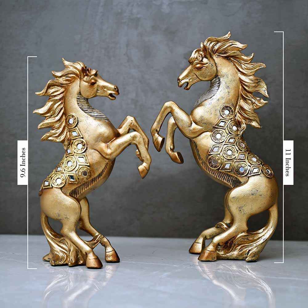 Antique Gold Horse Sculpture