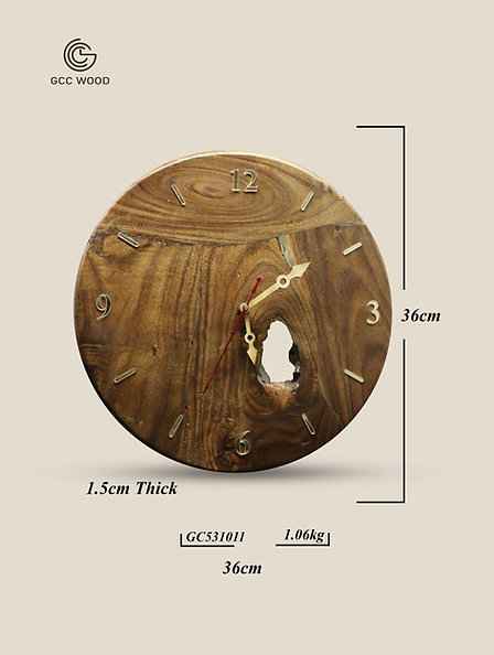 Modern Rustic Circle Wooden Wall Clock