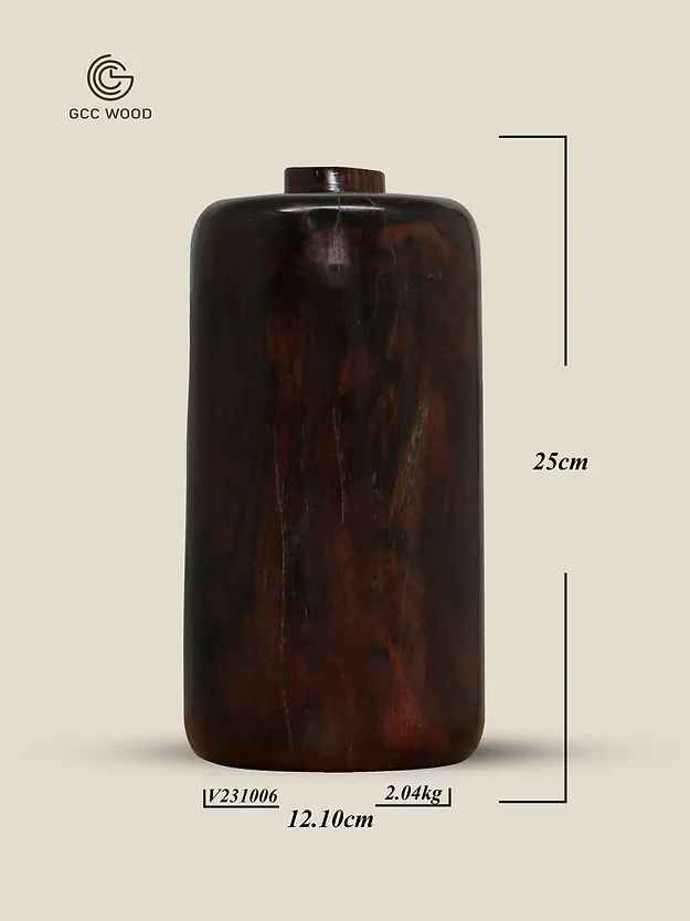 Rosewood Flower Vase Can Shaped