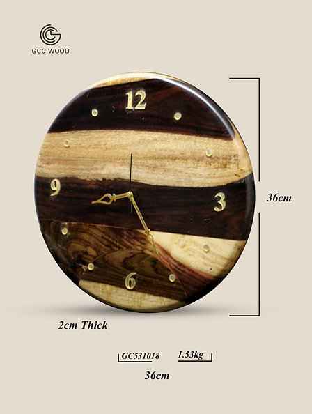 Handcrafted Circle Smooth Finish Rosewood Wall Clock