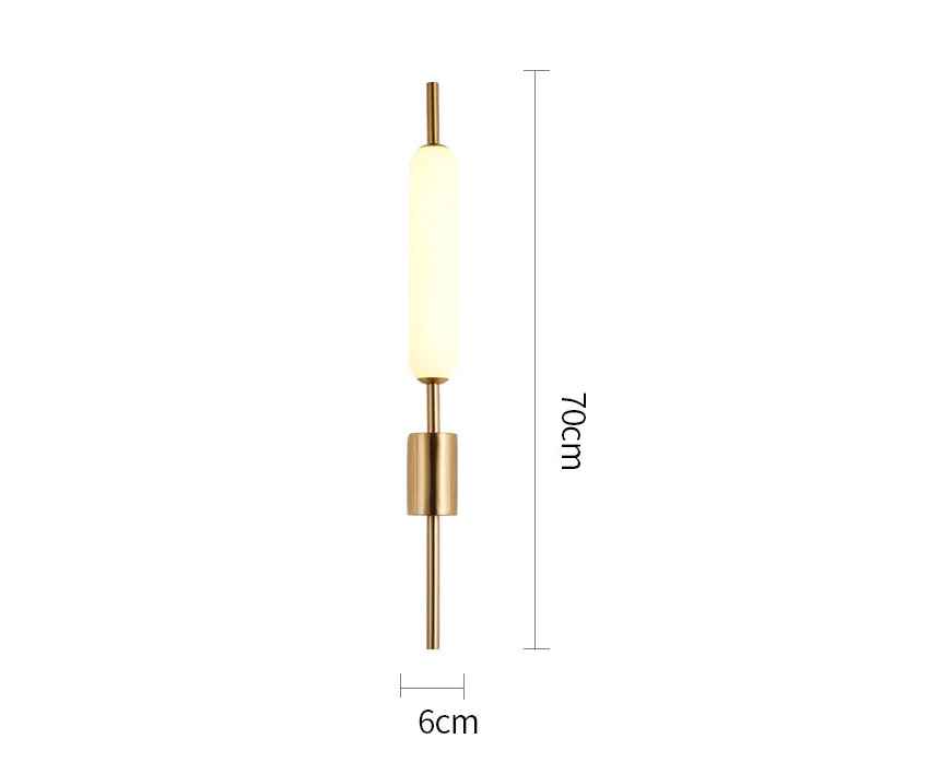 Led Gold Long Tube Wall Light