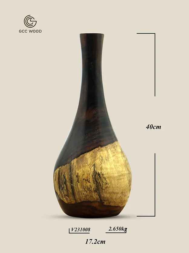 Rosewood Flower Vase Pear Shaped