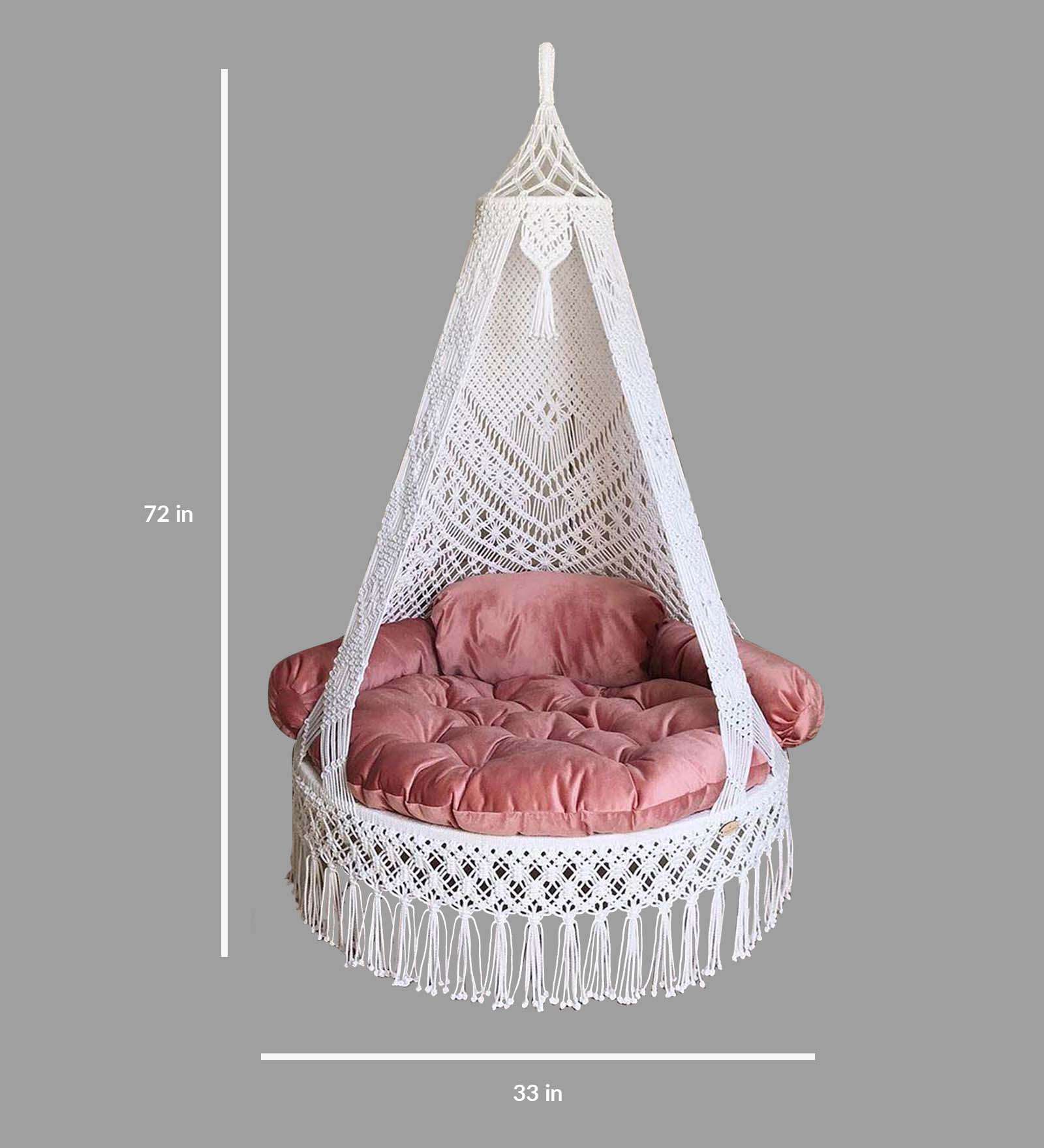 Kaahira Baby Doll Swing in White and Pink Color