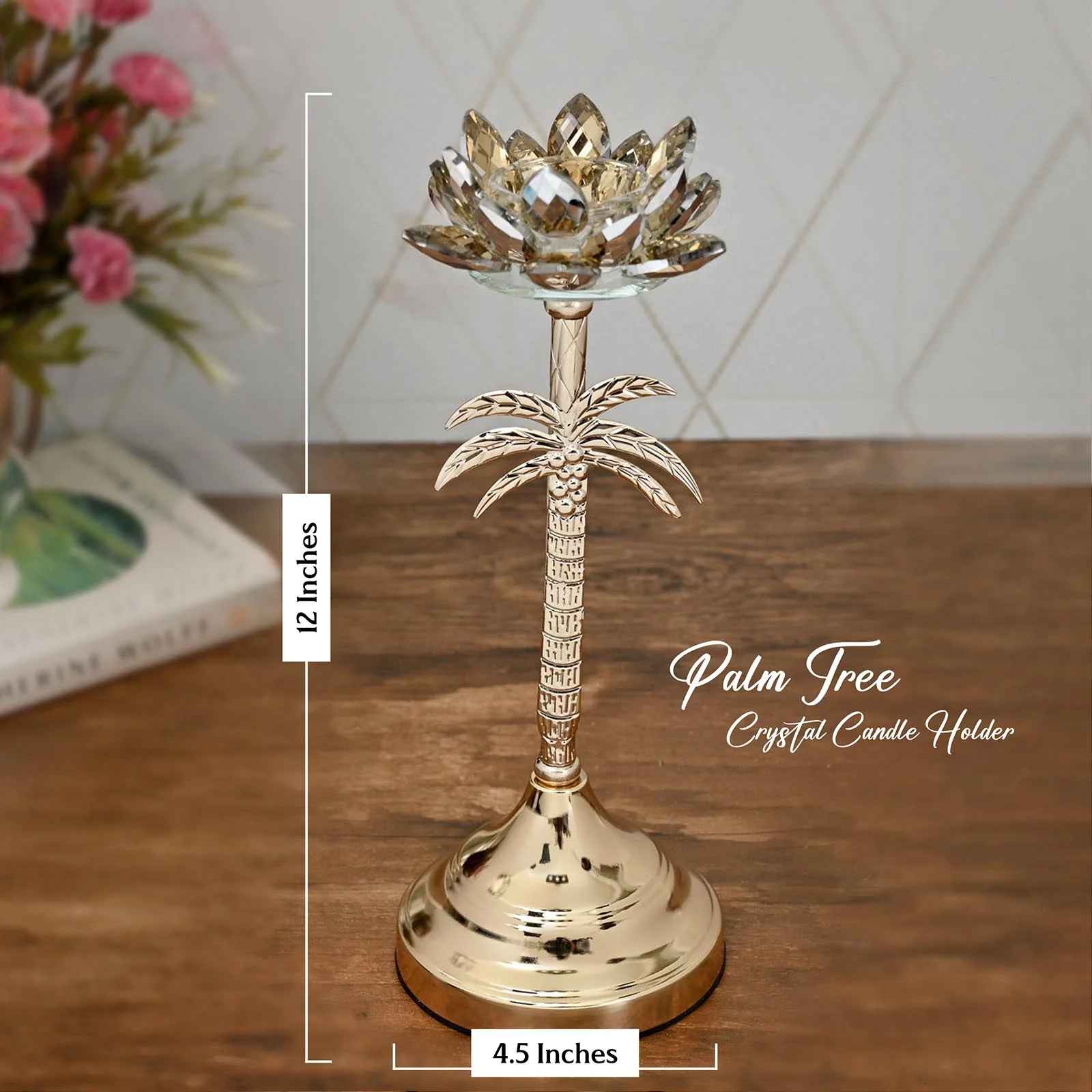 Palm Tree - Crystal Candle Holder