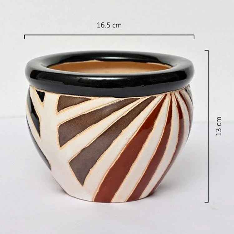 Tribal Stripe Ceramic Planter