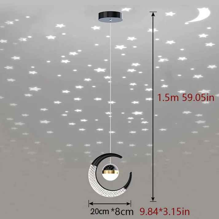 Star Sky Moon Bedside Hanging Light