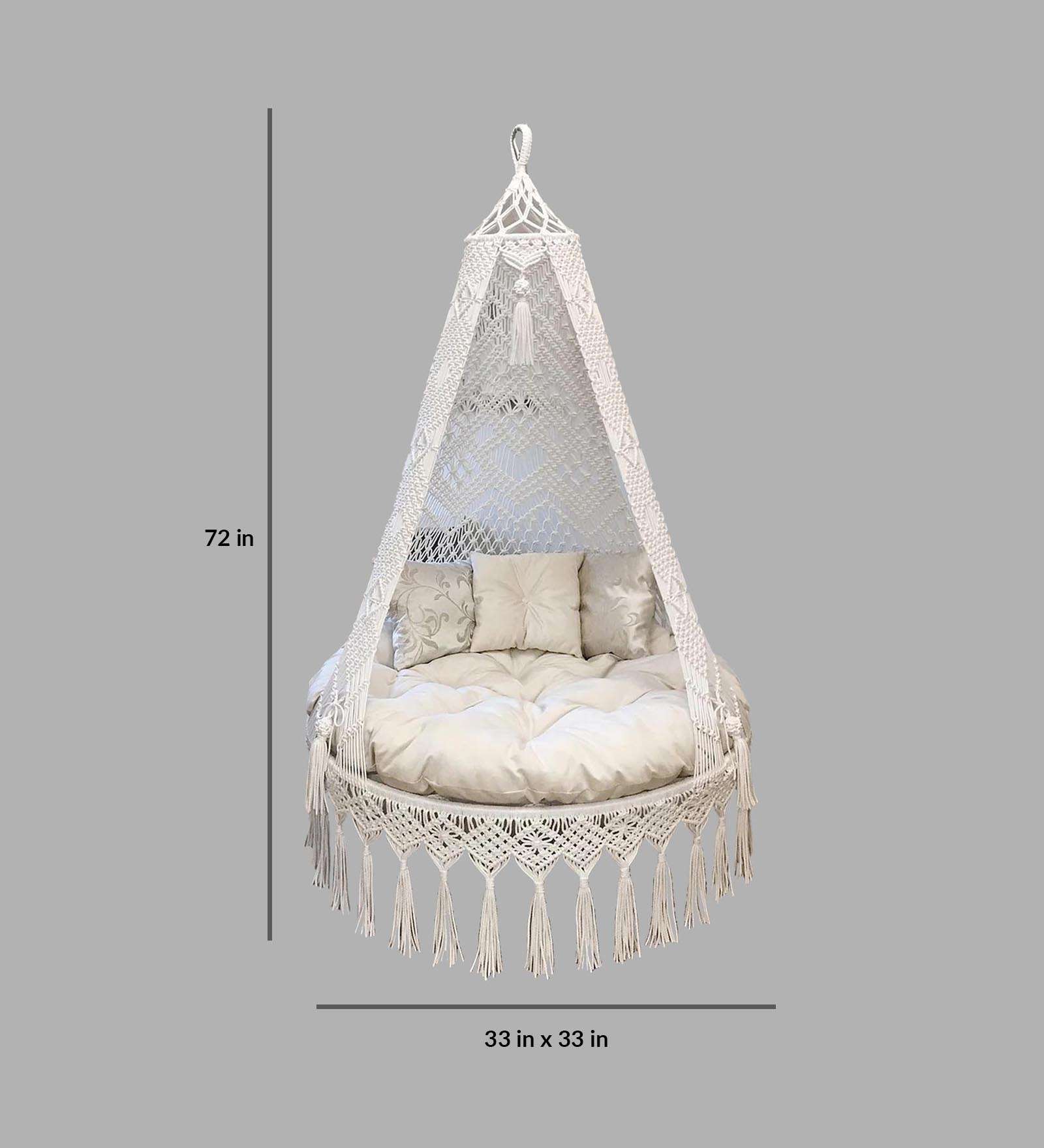 Kaahira Luxurios Fairy White Handwoven Swing in White