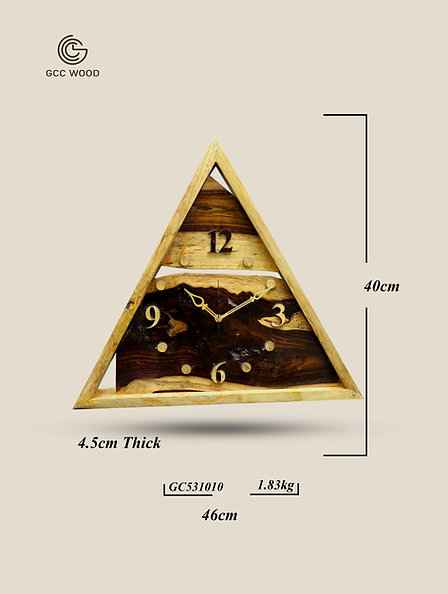 Rosewood Base Triangle Framed Wall Clock