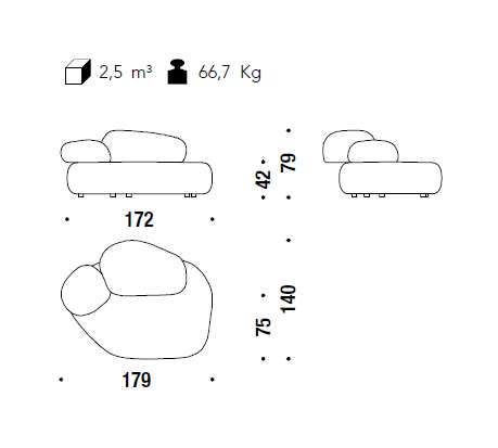 Moroso Pebble Rubble Sofa