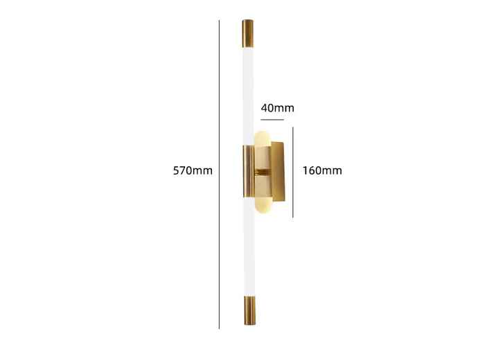 Led Gold Plated Long Tube Wall Light