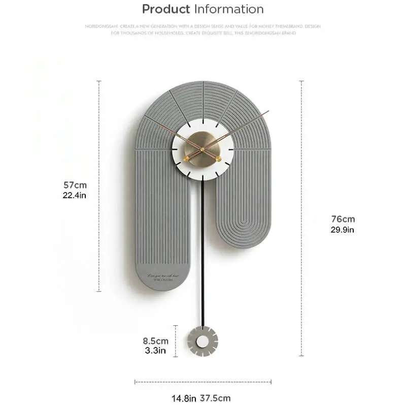 U-Turn Wood Wall Clock (Silver&White)