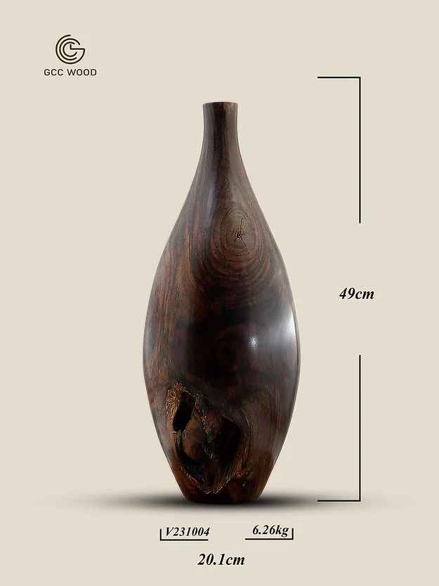 Rosewood Flower Vase Droplet Shaped