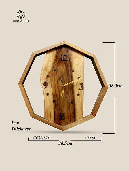 Rosewood Base Octagon Framed Wall Clock