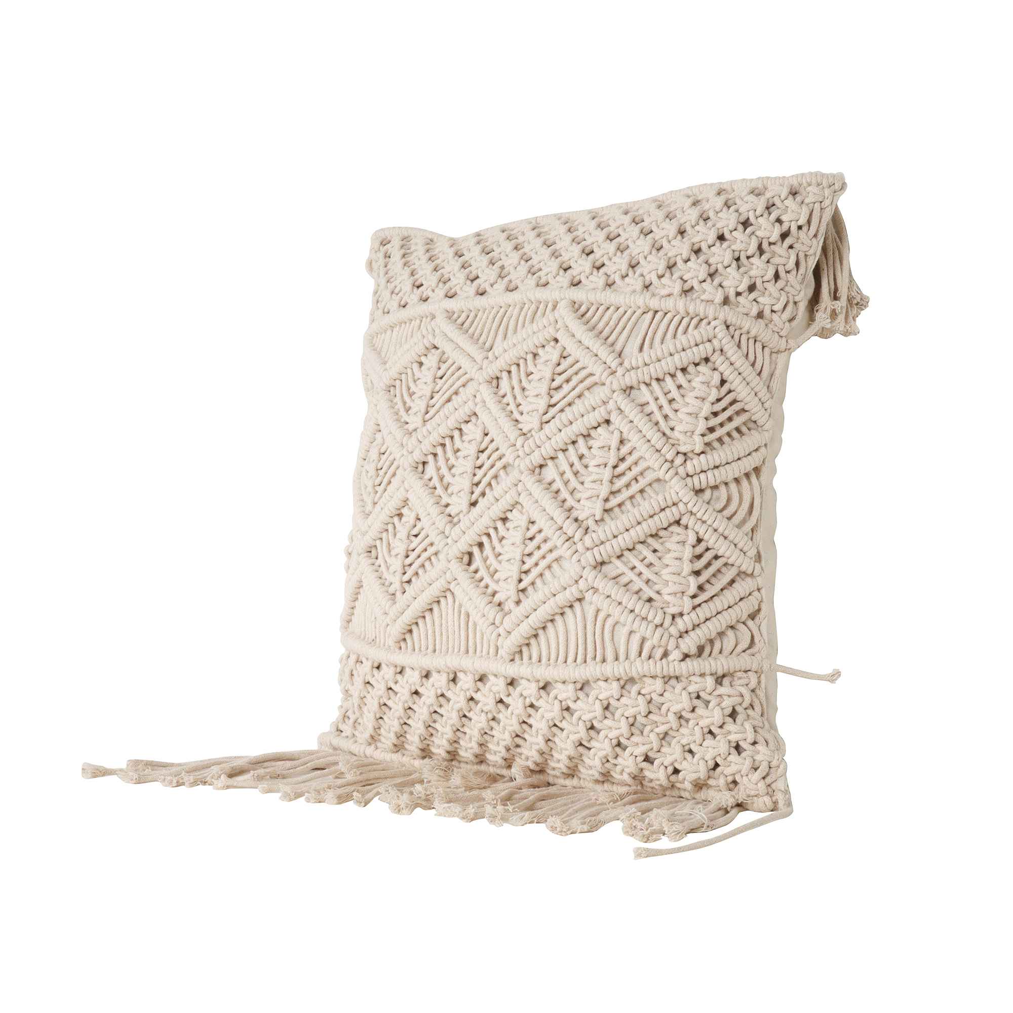 Kaahira Macrame Cushion Cover White