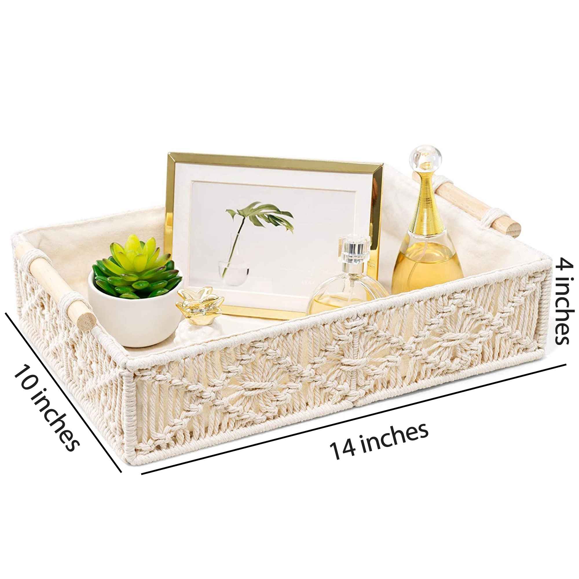 Kaahira Macrame Basket OffWhite