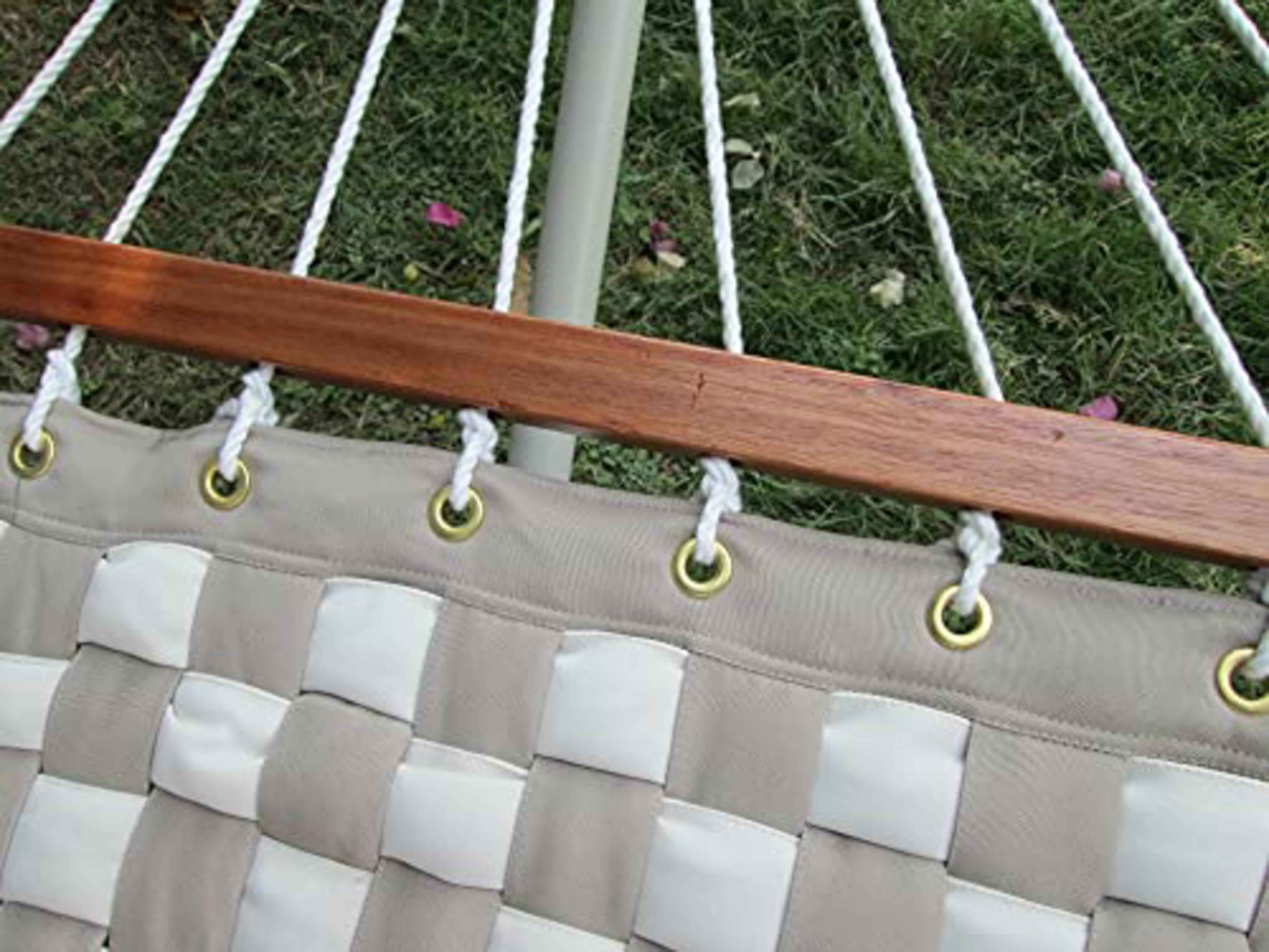 Hangit Tan & Flax Soft Comb Hammock with Steel Hammock Stand