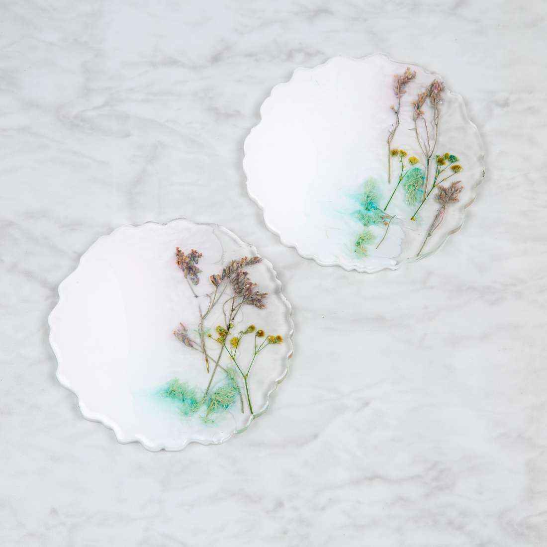 Almond Aesthetic Resin Art Round Coasters