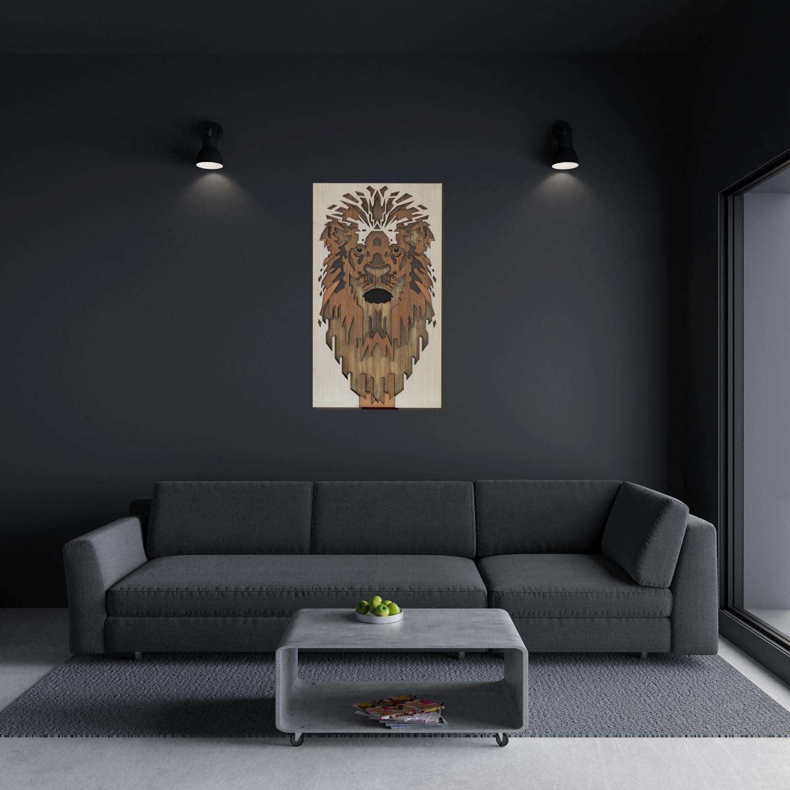 Lion Head Layered Wall Art Décor