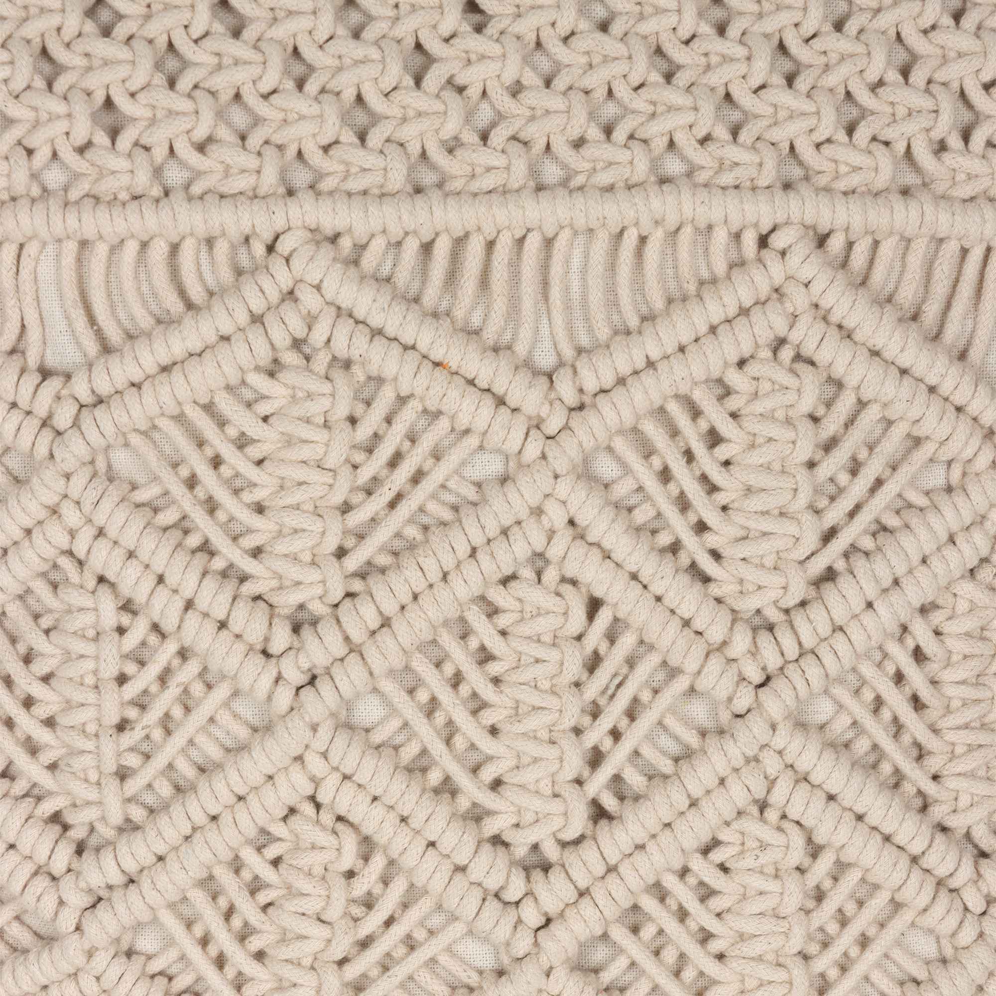 Kaahira Macrame Cushion Cover White