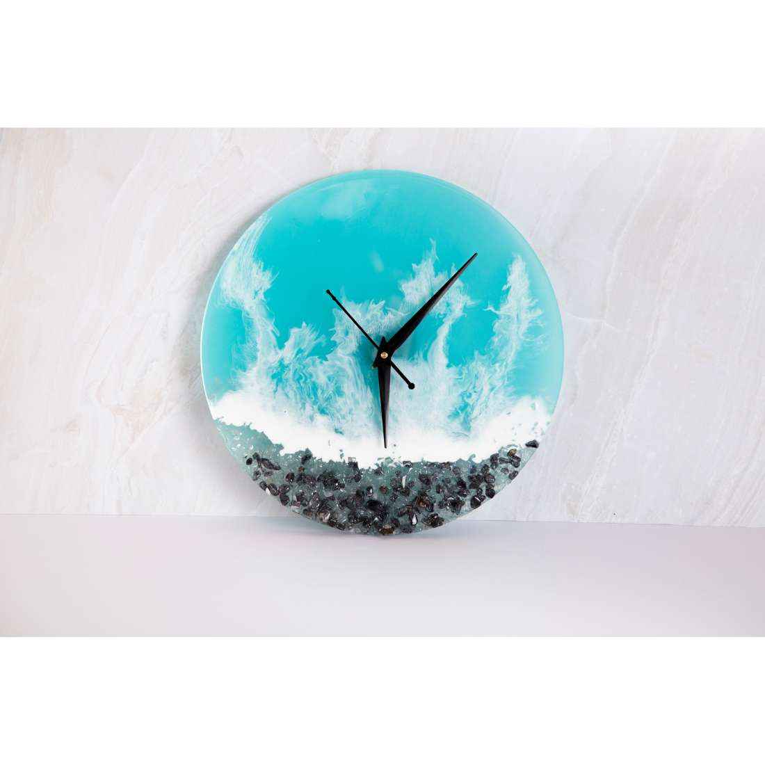 Lagoona Aesthetic Resin Art Round Wall Mechanical Clock