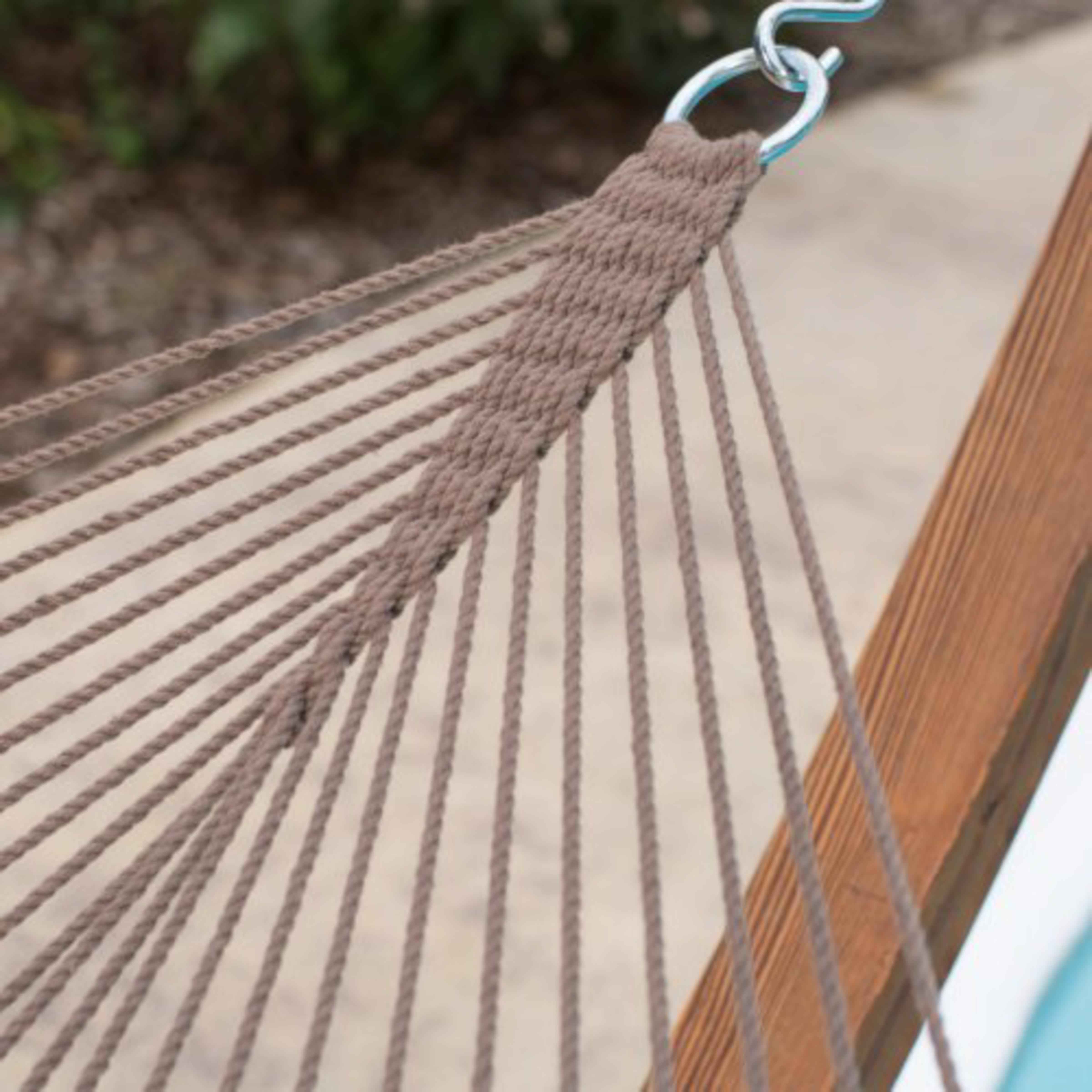 Hangit Outdoor UV Resistant Brown Hammock with Steel Stand