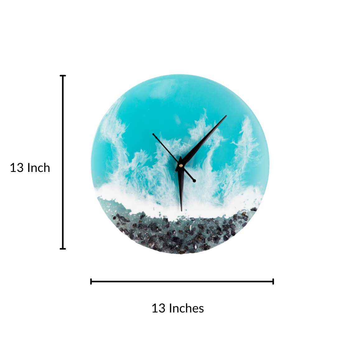 Malachite Aesthetic Resin Art Round Wall Mechanical Clock