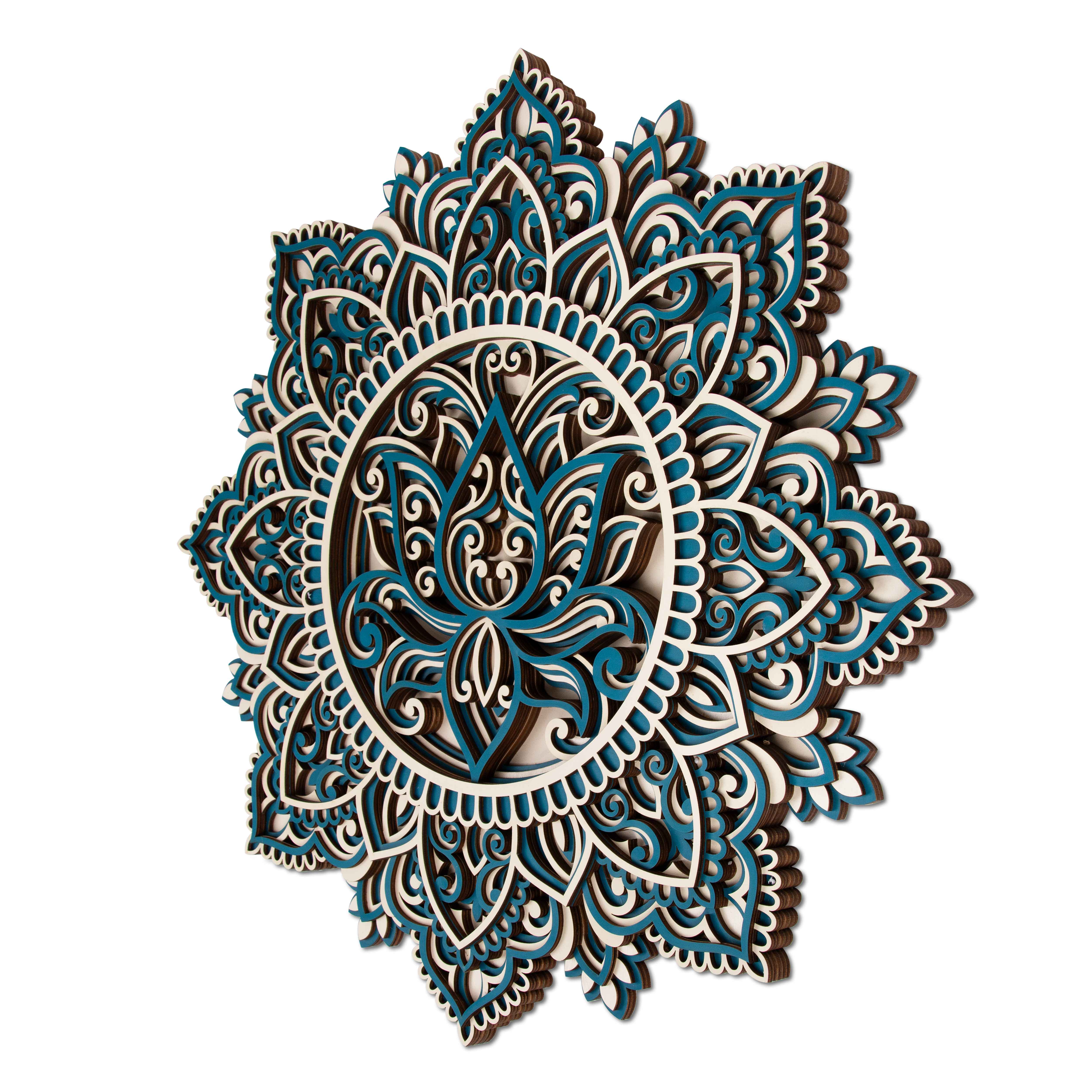  Lotus Flower With Leaves Multi Layer Mandala