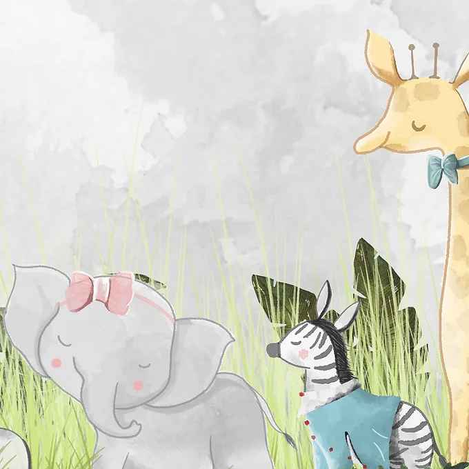 Cute Animal Safari Wallpaper for Kids