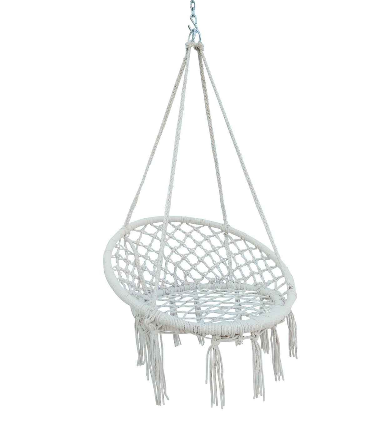 Hangit Macrame Cane Round Swing Chair