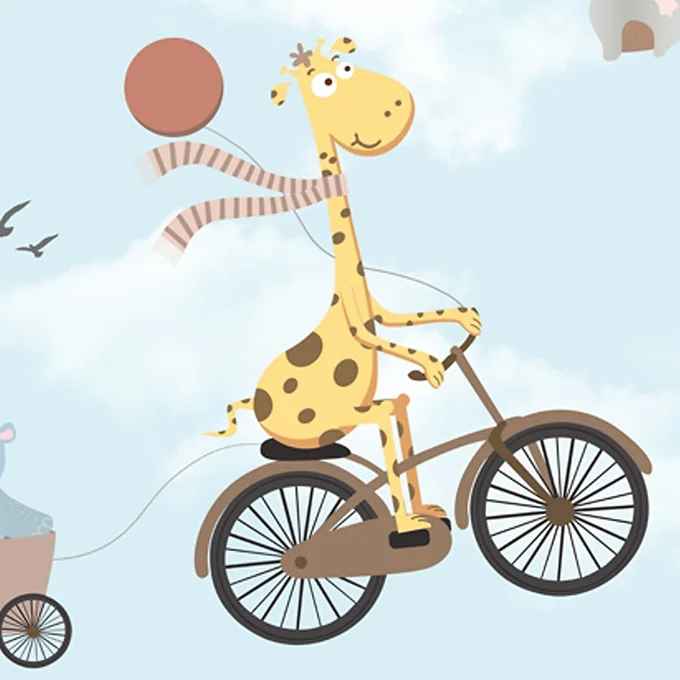 Cute Animal Safari Wallpaper for Kids