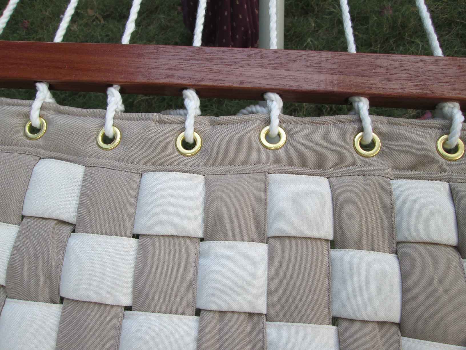 Hangit Double Checkered Soft Comb Quilted Hammock - Tan & Flax