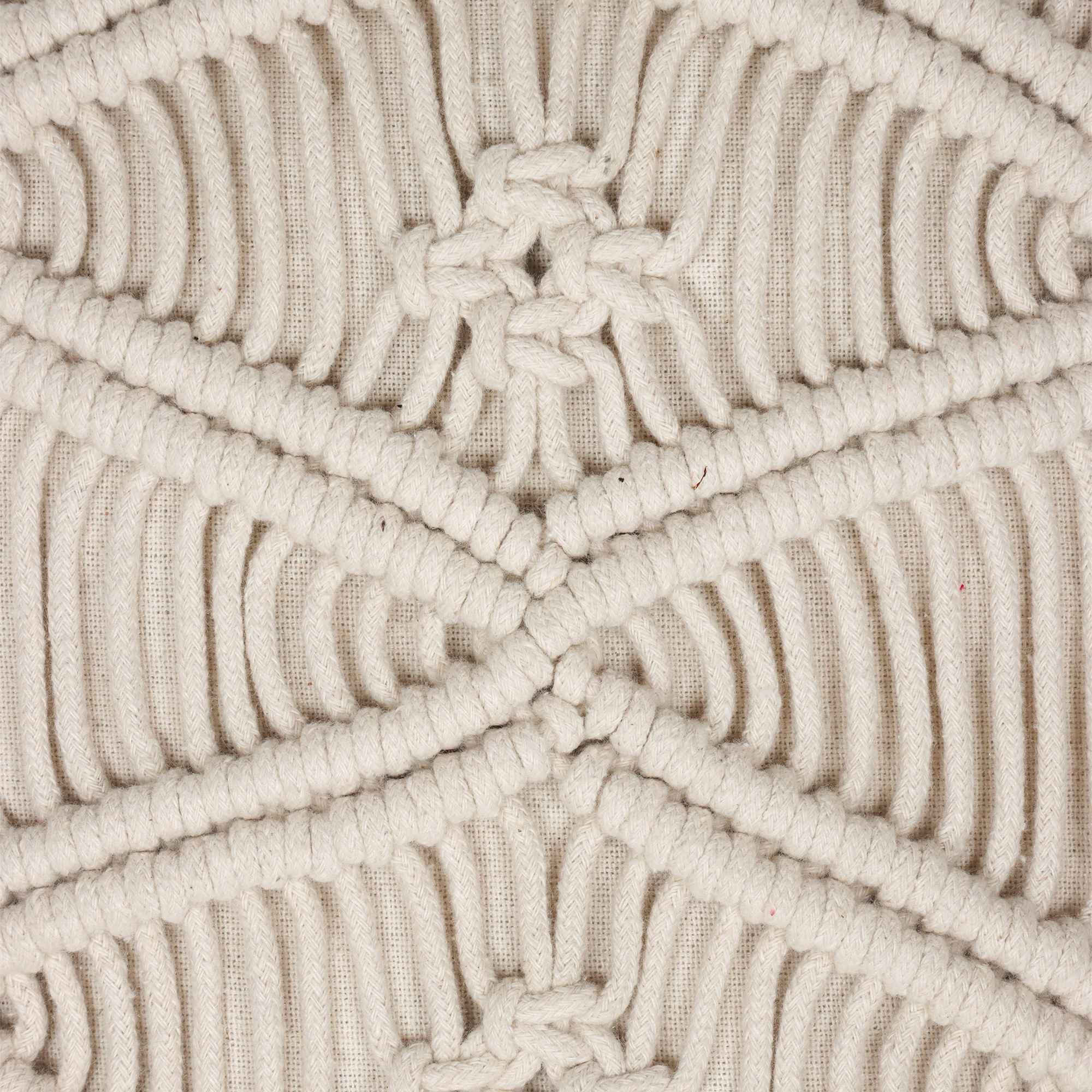 Kaahira Macrame Cushion Cover White