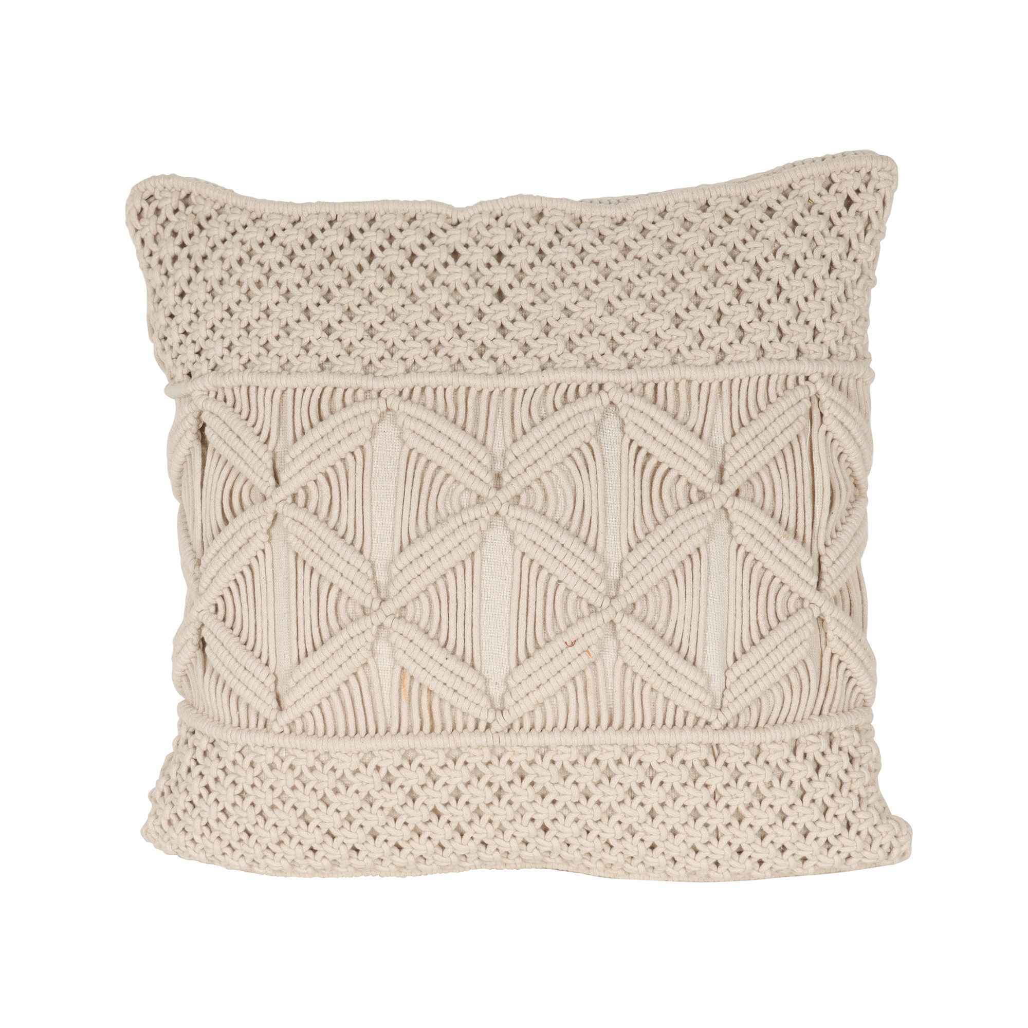 Kaahira Macrame Cushion Cover White