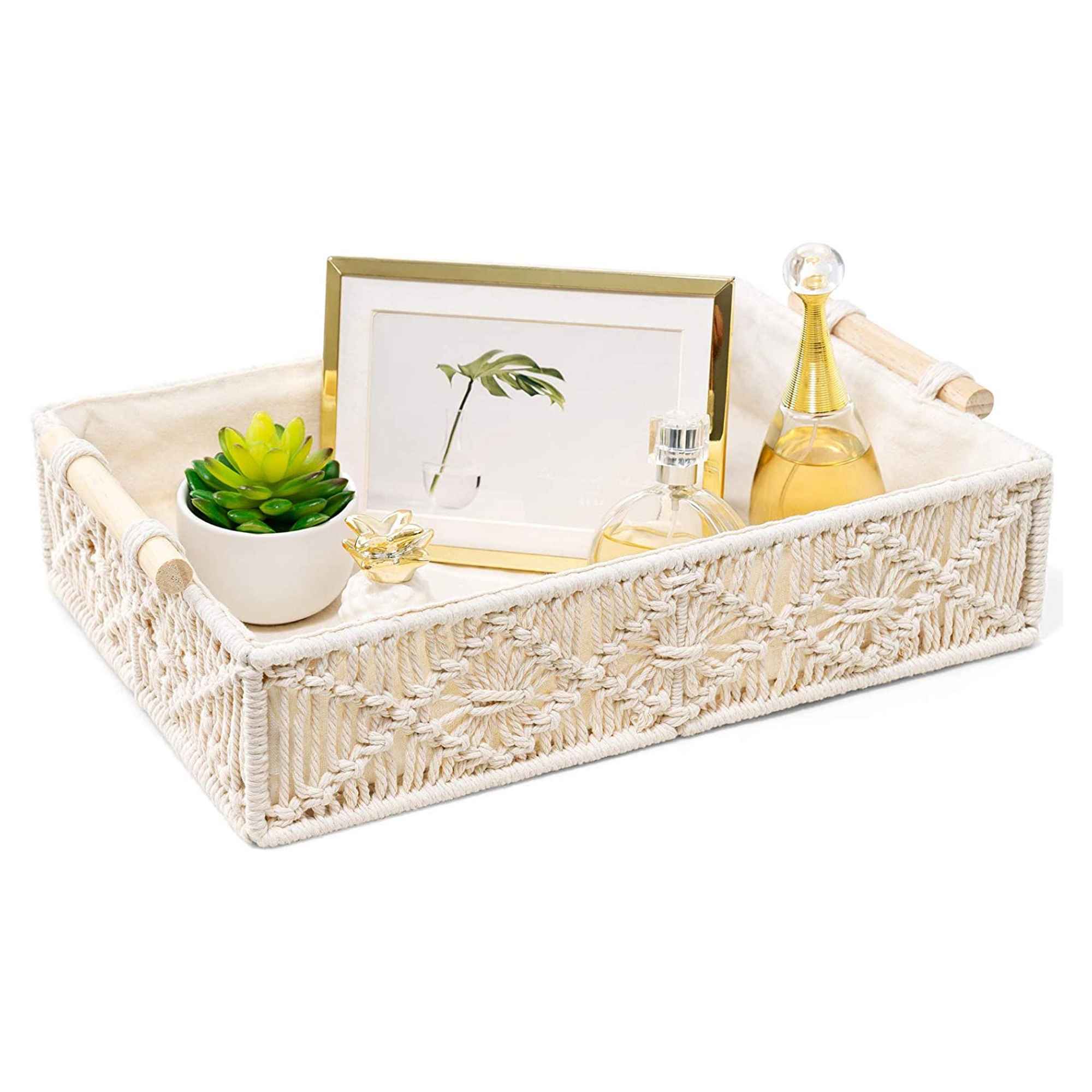 Kaahira Macrame Basket OffWhite