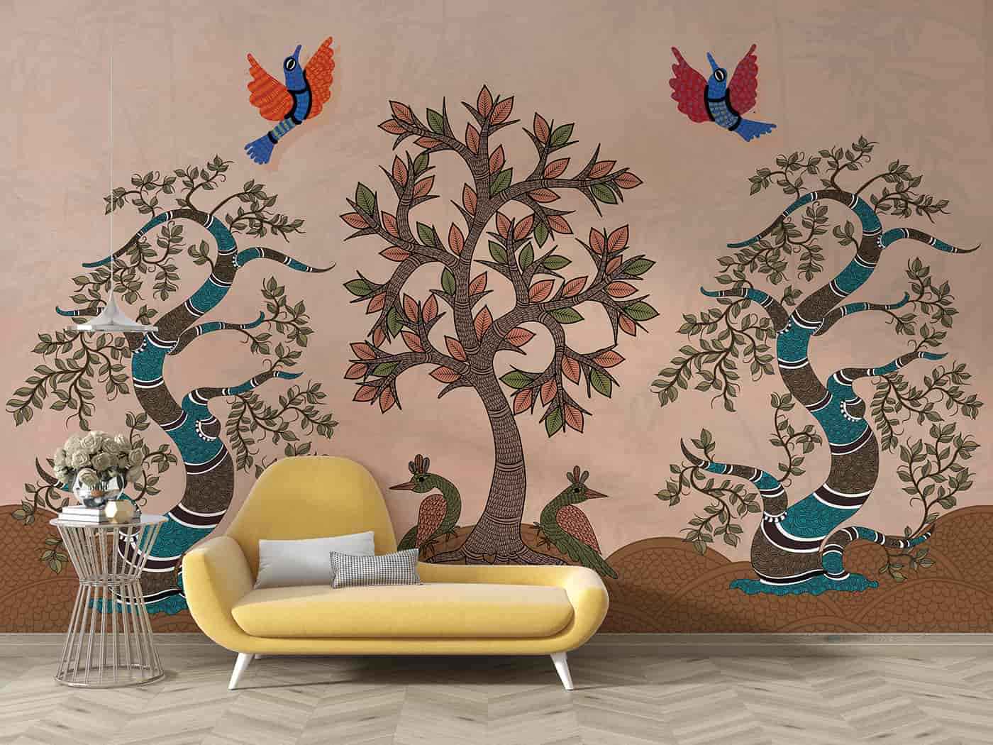 Gond Art-Trees and Birds 