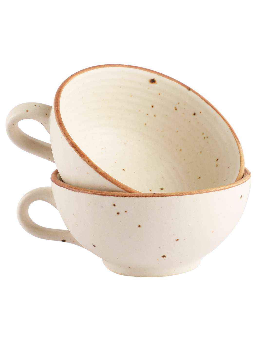 Ceramic Handcrafted Cream Bowl with handle