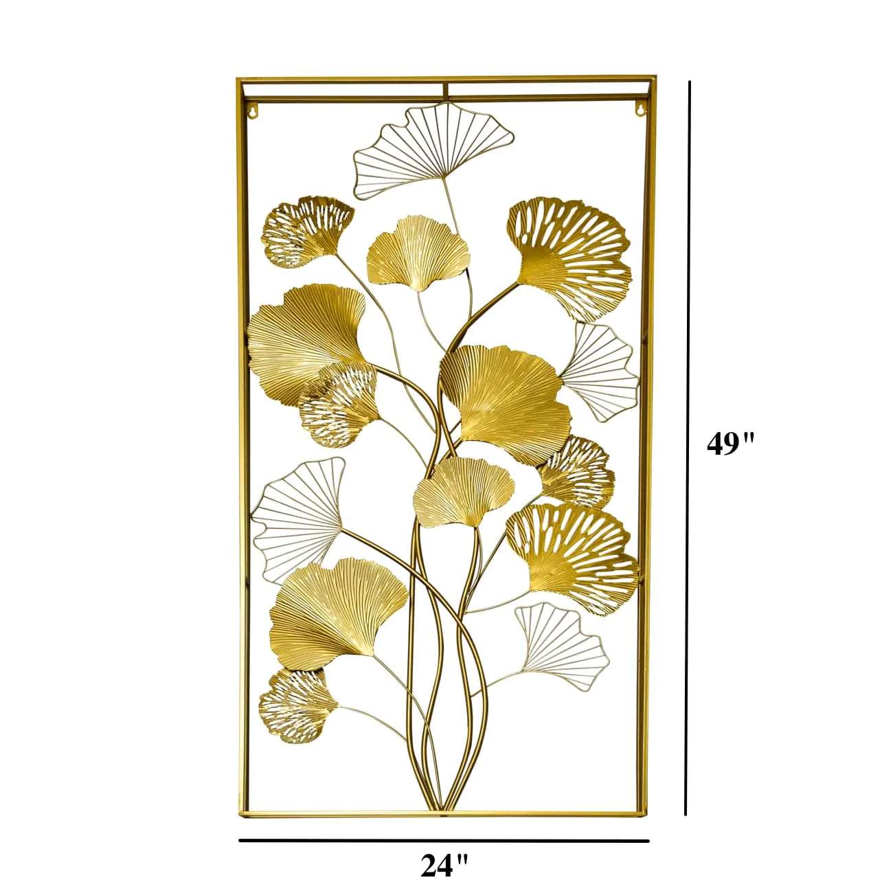 Gingko Leaves Panel Golden Wall Decor