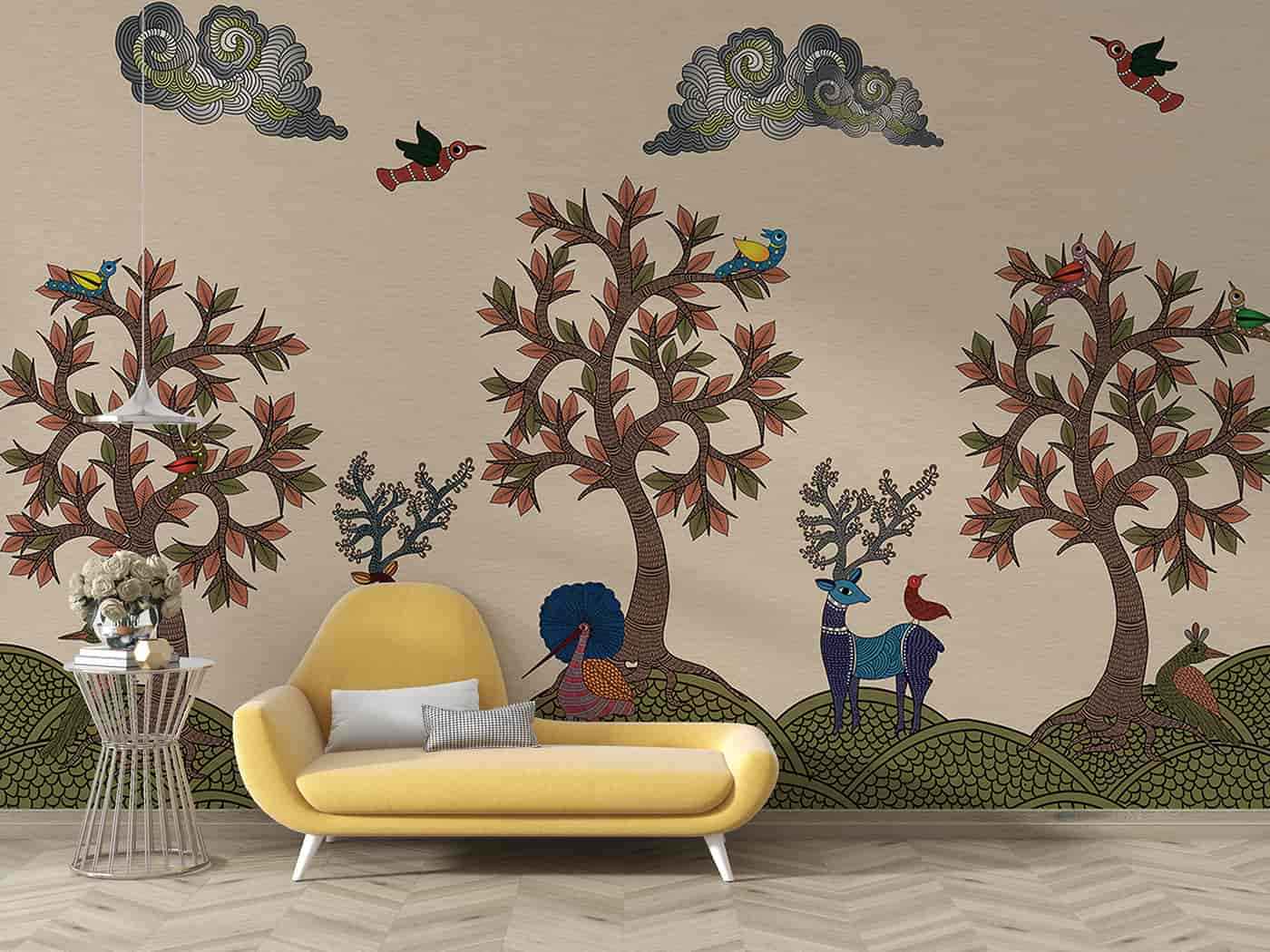 Gond Gond Art-Deer Birds Trees and Life 