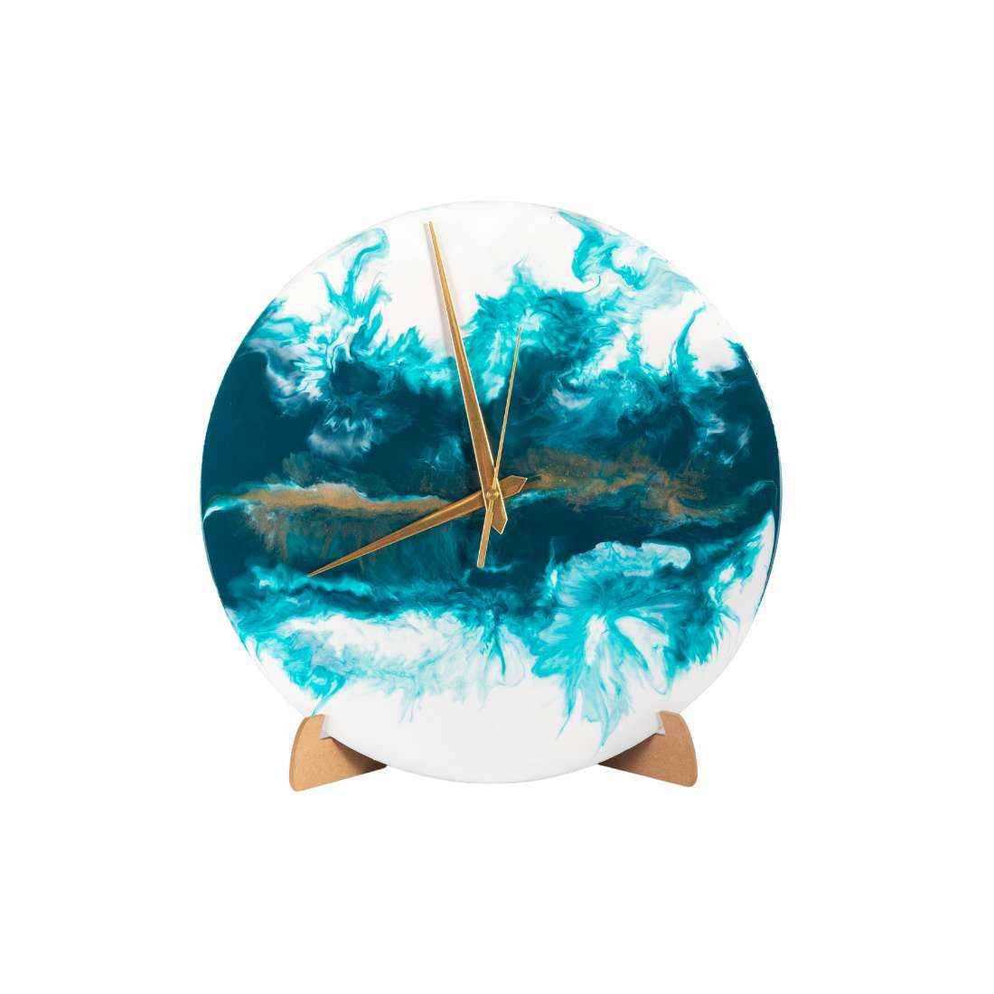 Malachite Aesthetic Resin Art Round Wall Mechanical Clock