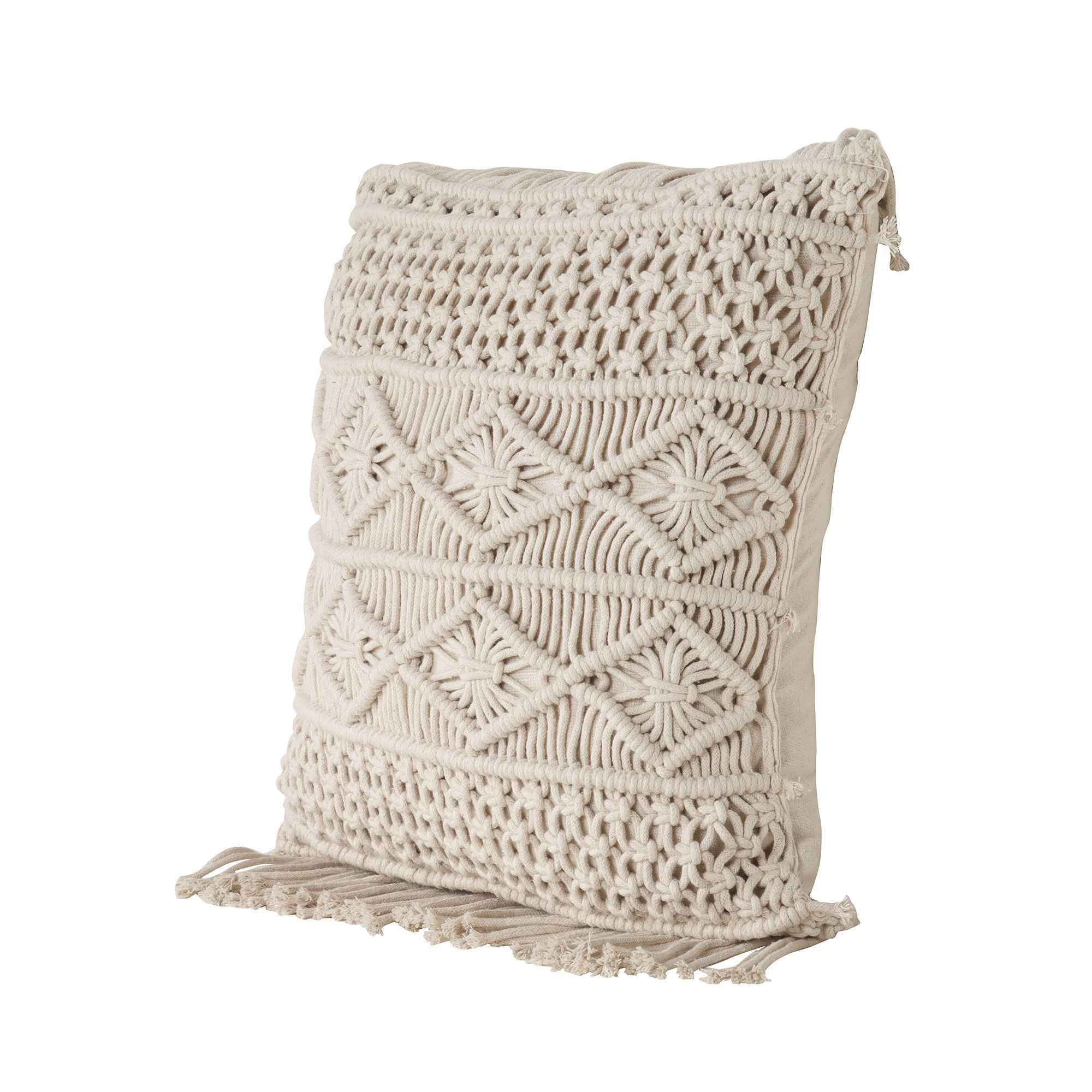 Kaahira Macrame Cushion Cover White