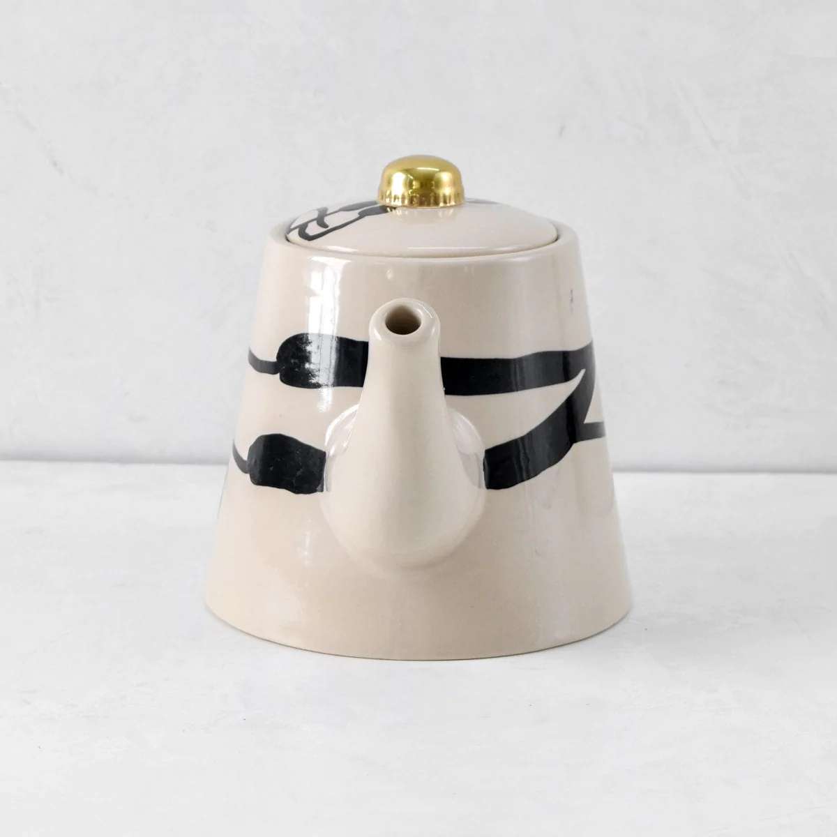 Catalina Brushstrokes Ceramic Teapot