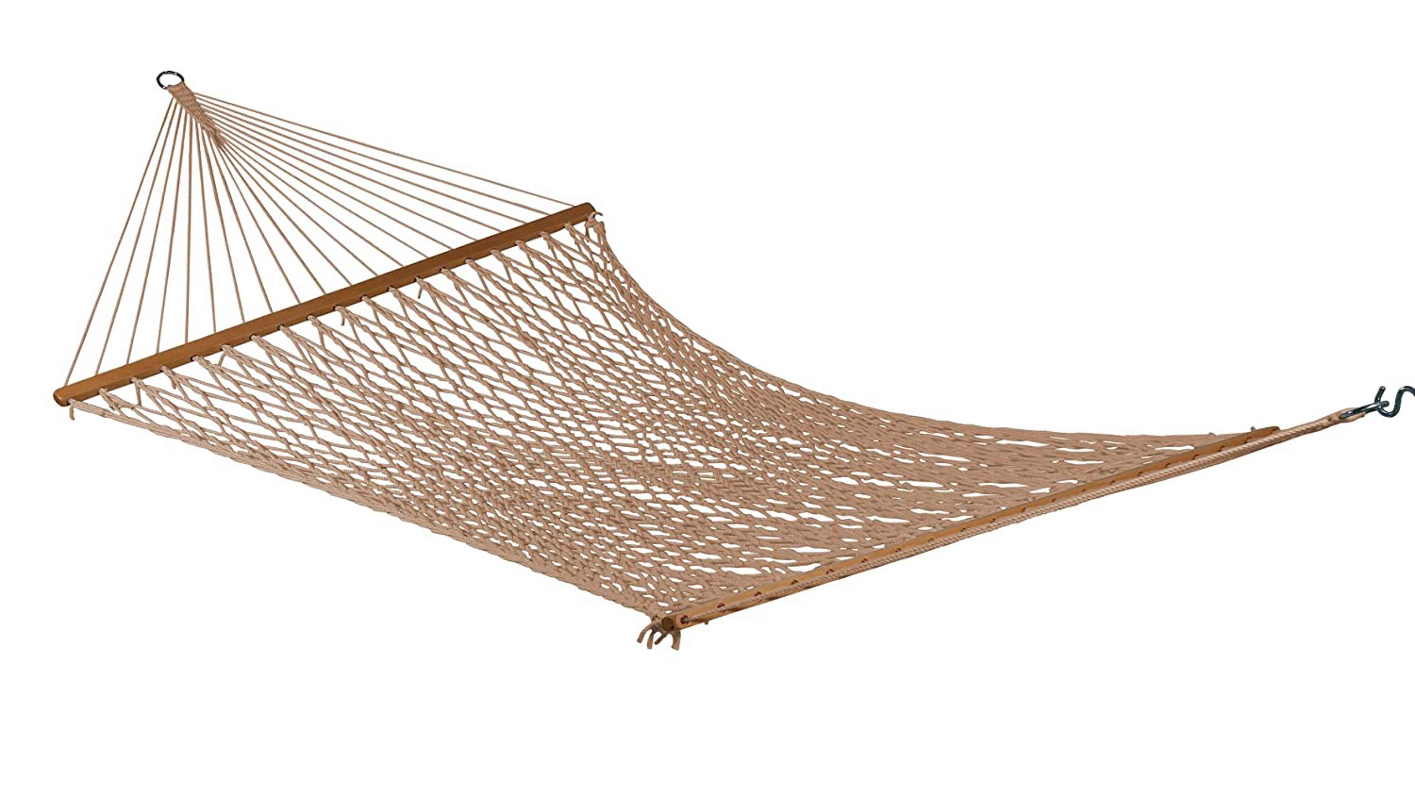 Hangit Outdoor UV Resistant Brown Hammock with Steel Stand