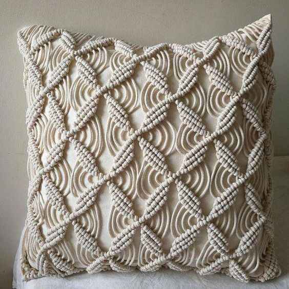 Kaahira Macrame Cushion Cover White