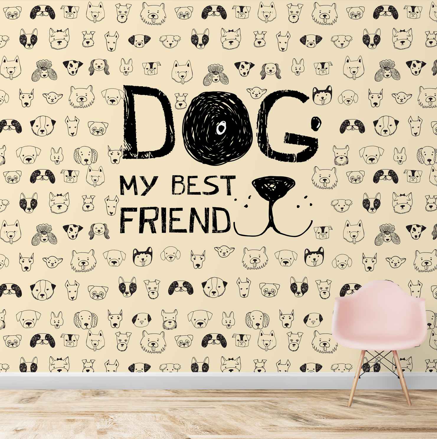 Dogs Faces Theme For Kids Room