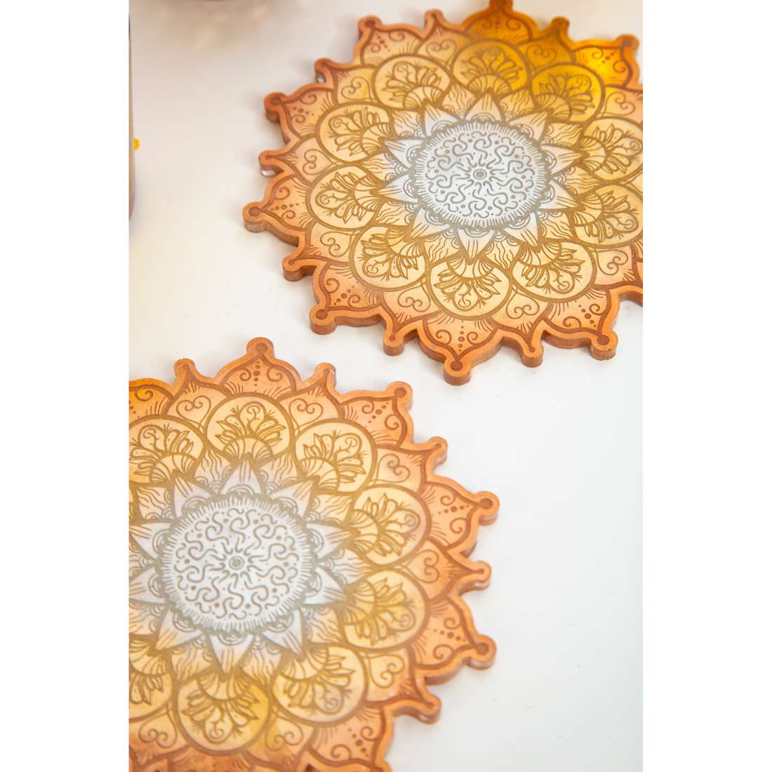 HN HUES Mandala Aesthetic Resin Art Round Coasters