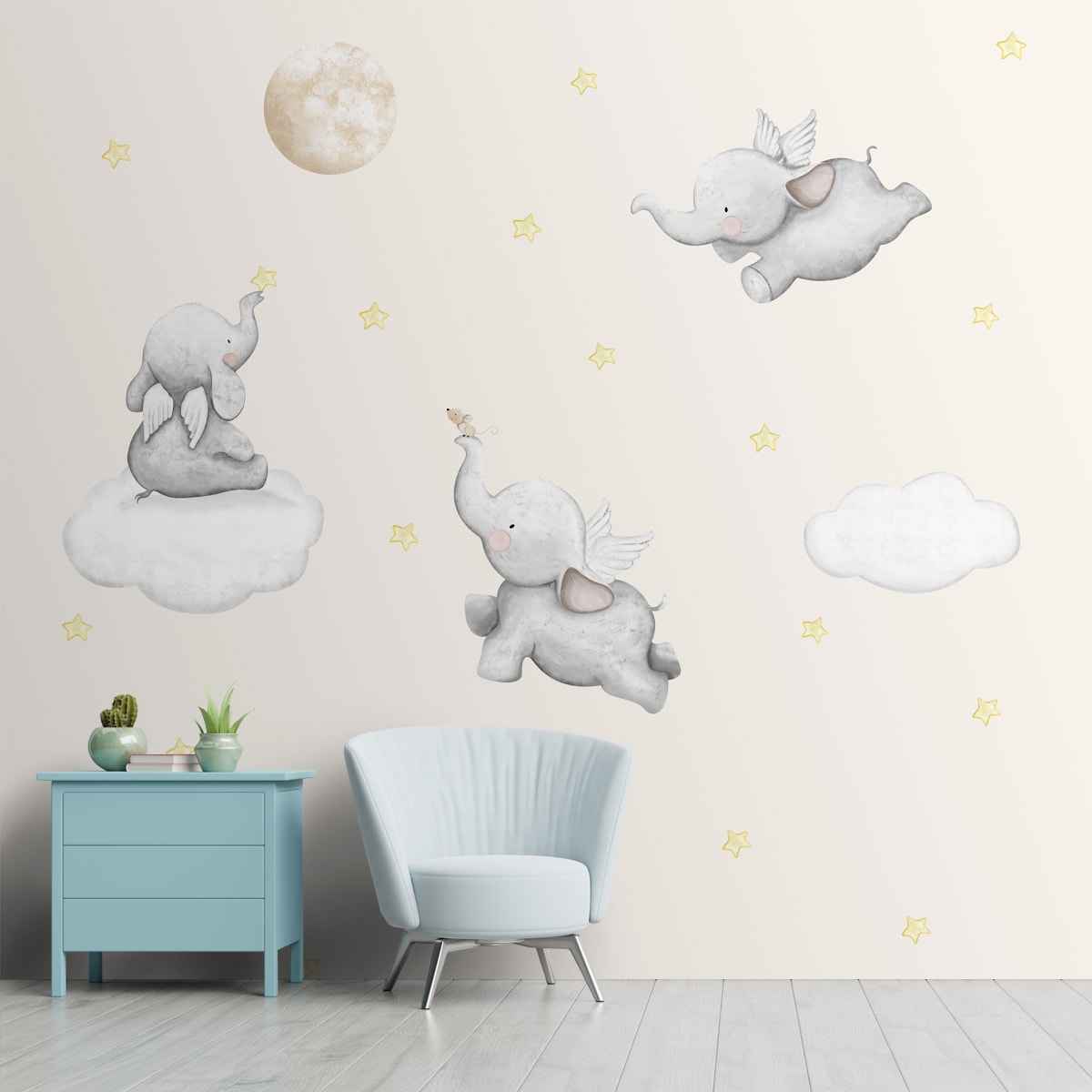 Dreamy Elephant Design for Kids Room Nursery Wallpaper