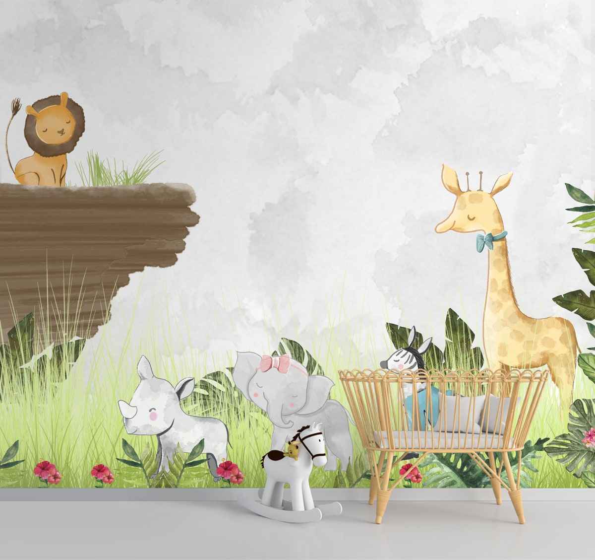 Jungle Class Room Theme Wall Mural for Kids Room