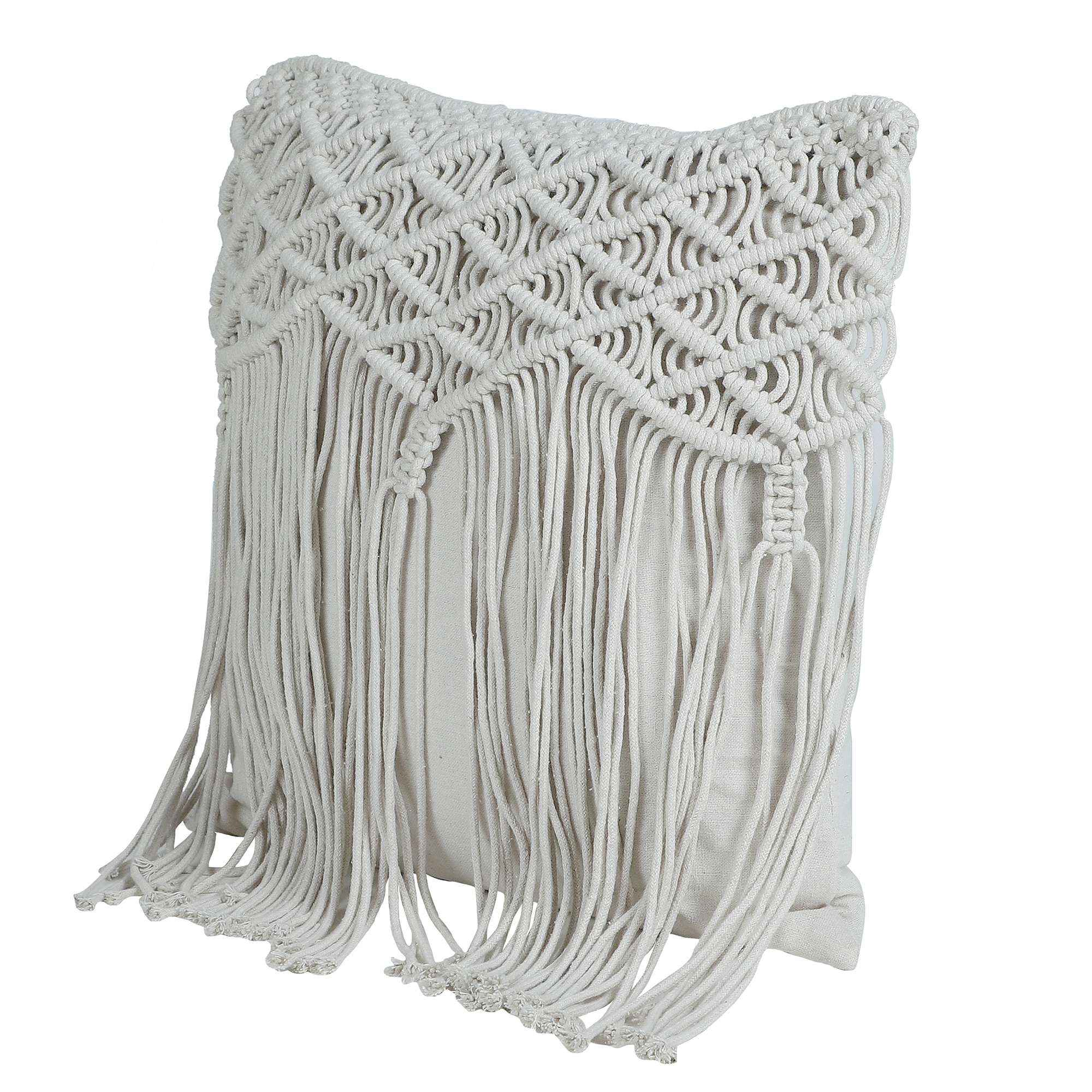 Kaahira Macrame Cushion Cover White