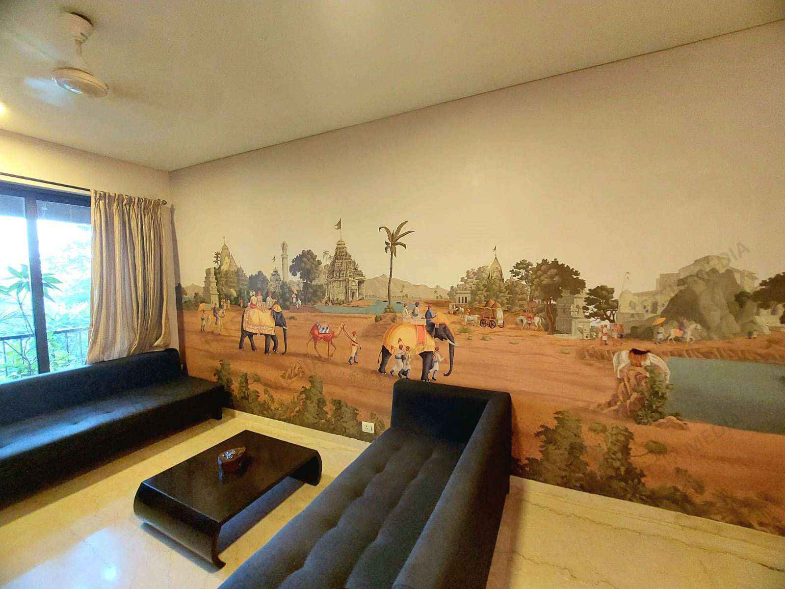 Ancient Indian Village Mural Wallpaper